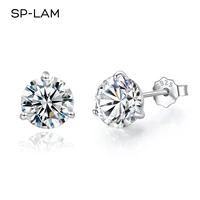 sp lam moissanite stud earrings women sterling silver 925 classic style korean fashion small earring pendientes c%d0%b5%d1%80%d1%8c%d0%b3%d0%b8 gift