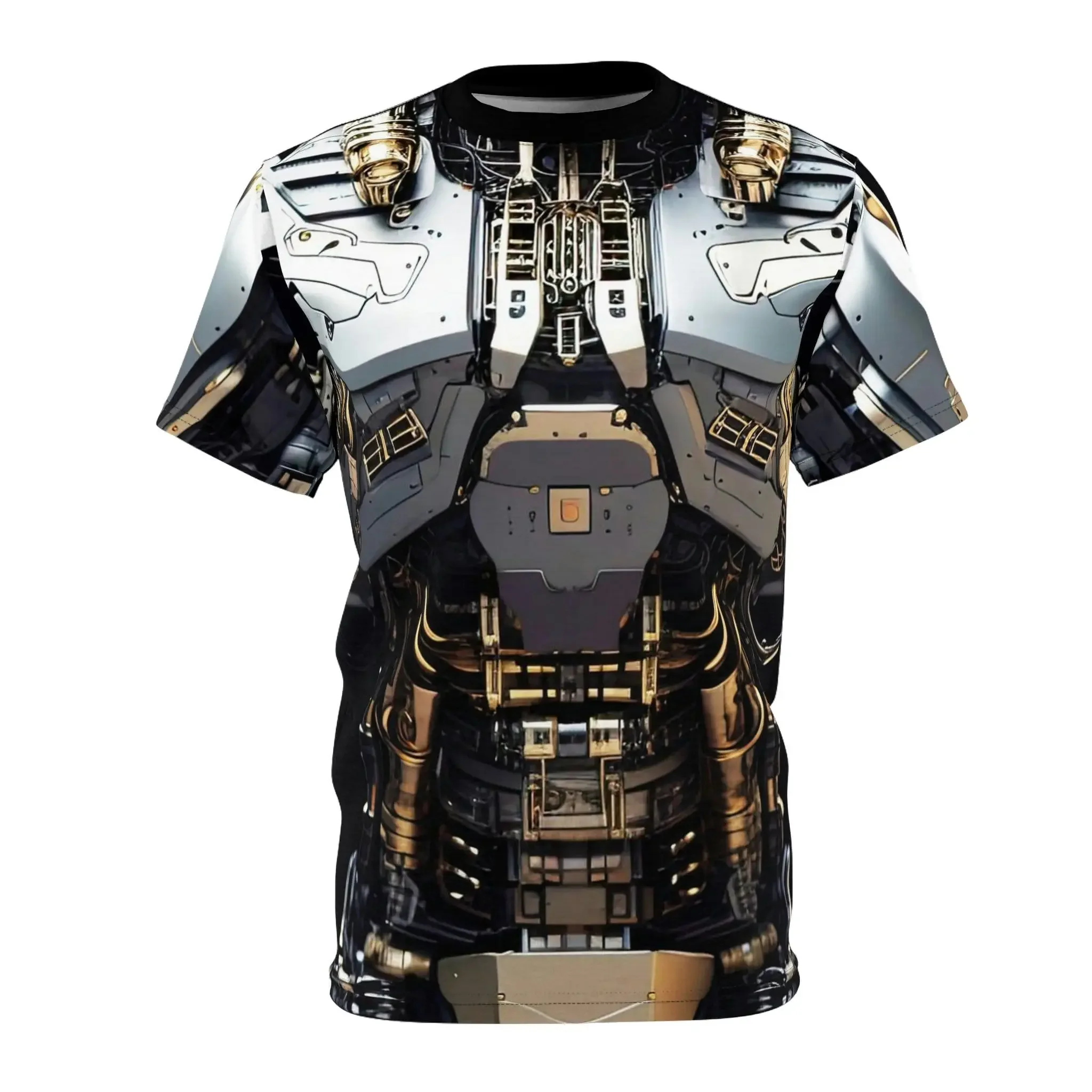 T-shirt Da Uomo 3d Armor Fashion Manica Corta Stile Metallo Stampa Casual Top Street Allentato Traspirante 6xl Maschile Tee