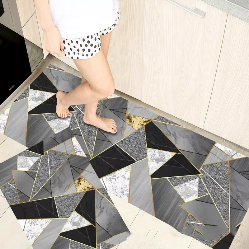 

NEW New Nordic Fashionable Simple Long Strip Kitchen Household Floor Mats Washable Waterproof Oil-proof -slip Mat