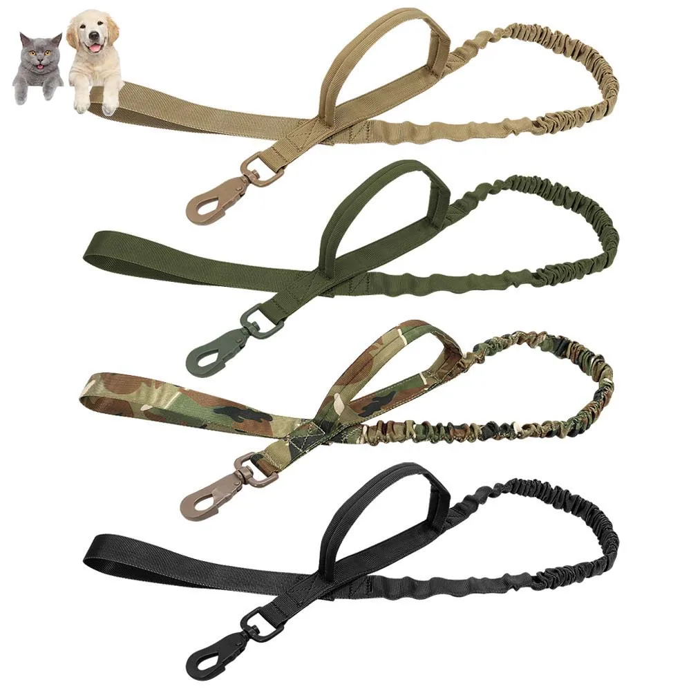 

Нейлоновый Поводок для собак, тактический нейлоновый растягивающийся поводок для дрессировки питомцев, эластичный, в стиле милитари, для прогулок со средними и большими питомцами