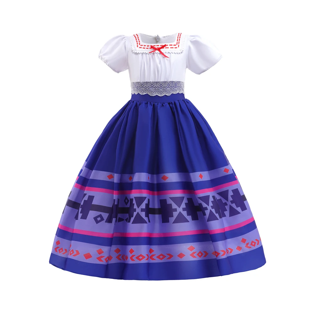 Encanto Charm Costumes For Girls Kids Birthday Princess Party Dresses Luisa Madrigal Cosplay Dress Children Halloween Costumes