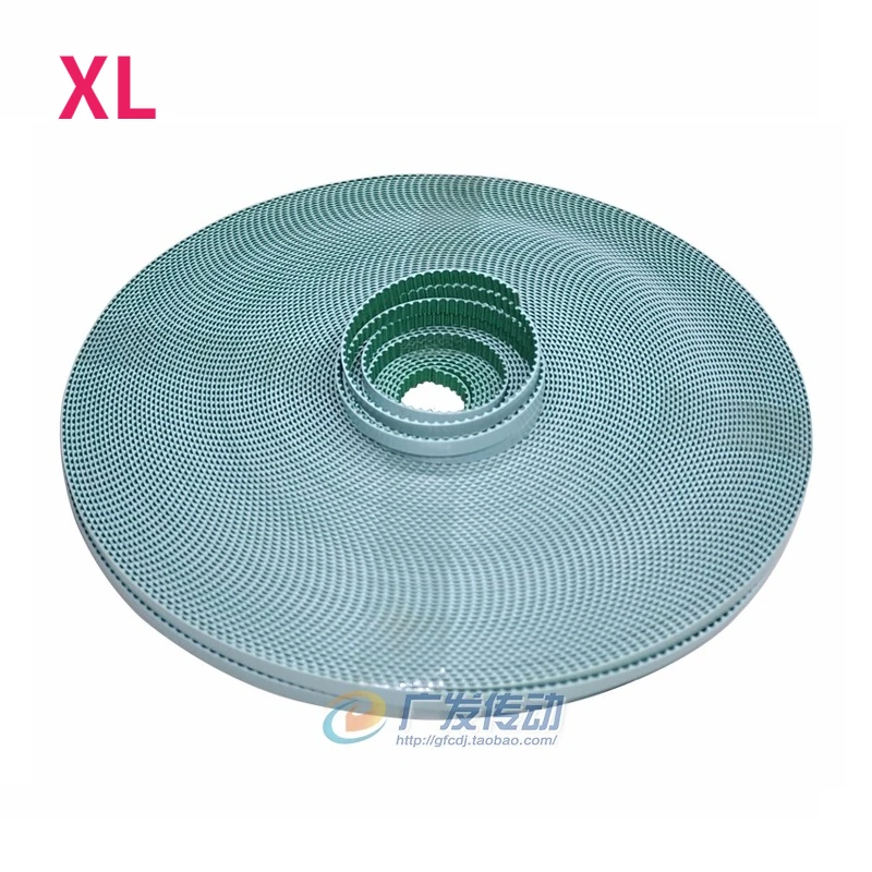 

1 Meter XL+NFT White Polyurethane Open Timing Belt Tooth Surface plus Green Cloth Pu Synchronous Belt XL with Steel Wire