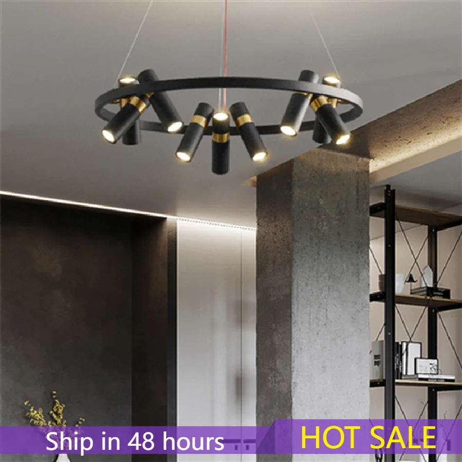 

Retro Loft Circle Light Fixture Vintage Iron Spot Chandelier Lighting For Living room Nordic Kitchen Dining room Suspension Lamp