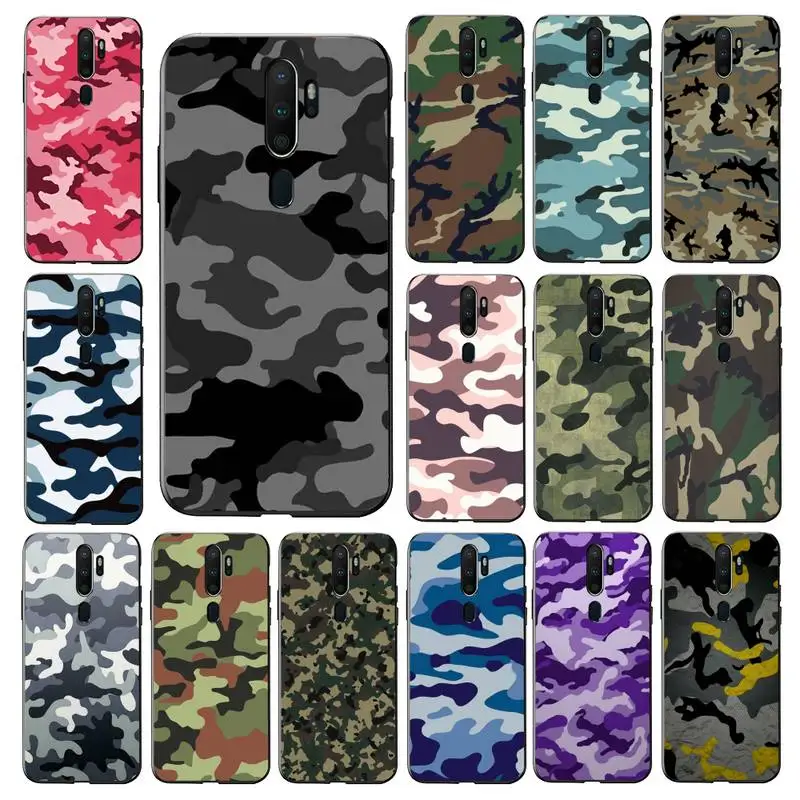 

YNDFCNB Camo military Phone Case for Vivo Y91C Y11 17 19 17 67 81 Oppo A9 2020 Realme c3