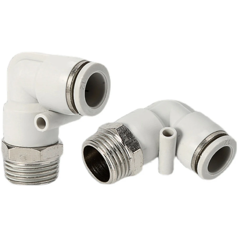 

PL pneumatic quick connector tube trachea hose outer diameter 4 6 8 10 12mm white external thread 1/8 1/4 3/8 1/2 solenoid valve