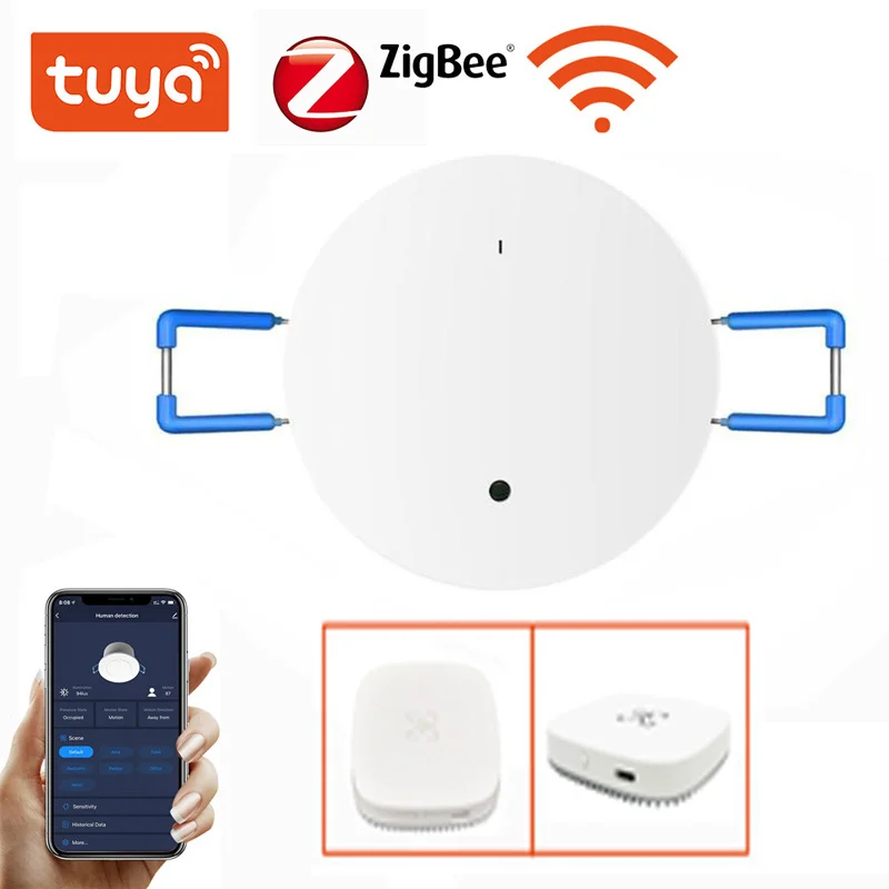 

ZIGBEE/Wl-FI Human Breathing Presence Sensor Tuya Smart Static Unmanned Active Fretting Motion Detection Infrared Radar Alarm