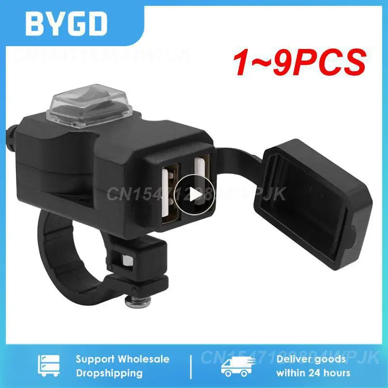 

1~9PCS Dual USB Motorbike Motorcycle Handlebar Charger Adapter Waterproof Power Supply Socket for