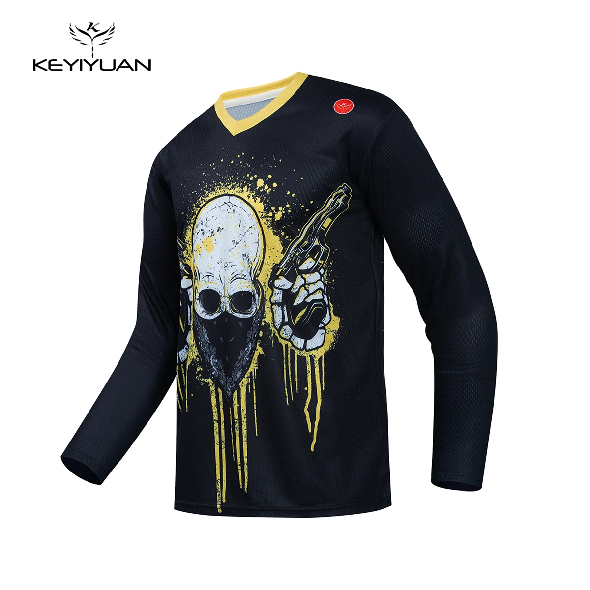 Купи KEYIYUAN New Downhill Wear Men Long Sleeve Mountain Bike Cycling Clothing MTB Jersey Motocross Bicycle T-shirt Mallots Ciclismo за 755 рублей в магазине AliExpress