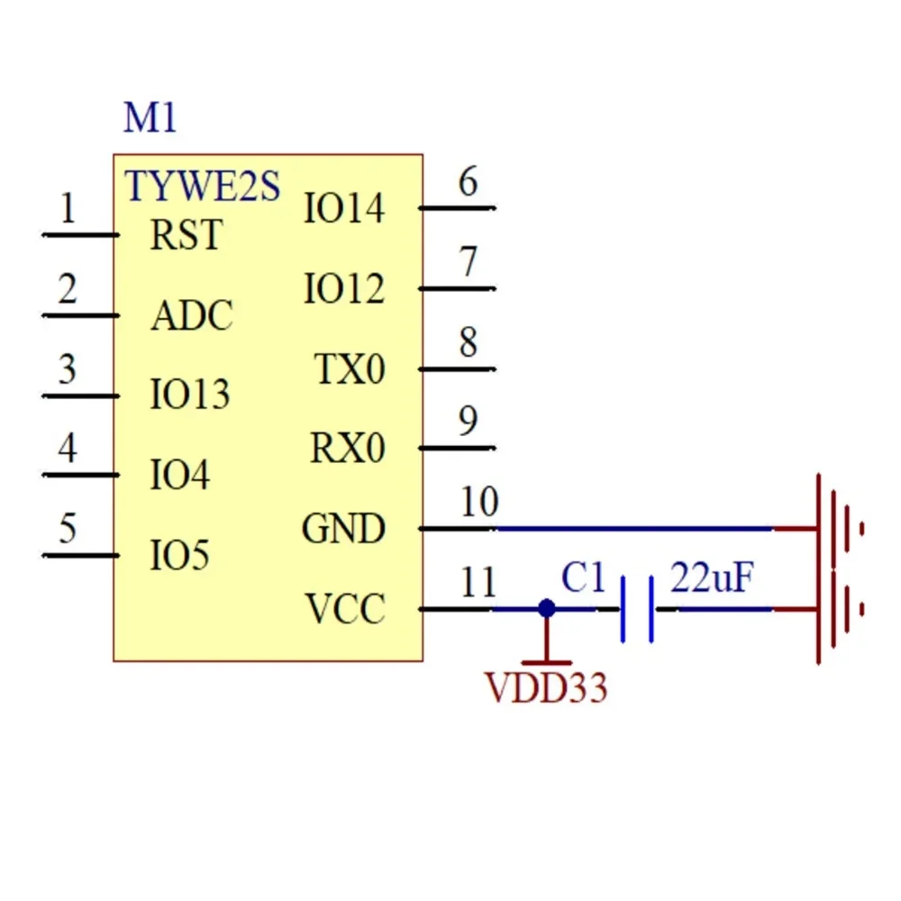 Флюоресцентный модуль TYWE2S serial Golden-Finger ESP8285 ESP-02S ESP8266