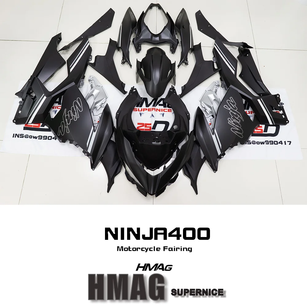 

New ABS Injection Plastics Full Fairings Kit For Ninja400 Ninja 400 ZX-4R 2018 2019 2020 2021 Bodywork Black Gray