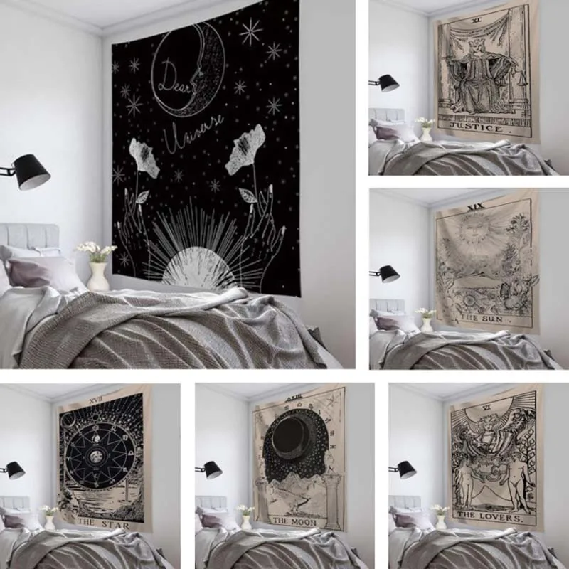 

1Pcs Bohemian Style for Witchcraft Decor Multi Purpose Wall Hanging Tapestry Bedspread Throw Cover Print Baby Room Decoration