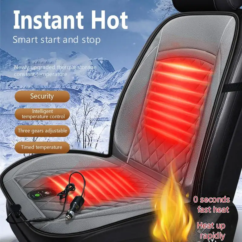 

Winter Car Cushion 12v Flannel Fast Heating Winter Heated Seat Cover Electric Heated Seat Cushion With Pressure-Sensitive Switch