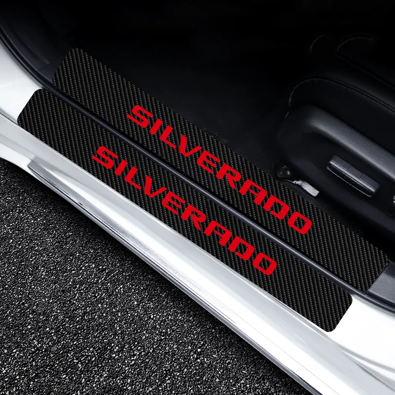 4 шт./набор, водонепроницаемые наклейки на порог двери автомобиля Chevrolet Silverado 2014-2018 2019 2020 2021