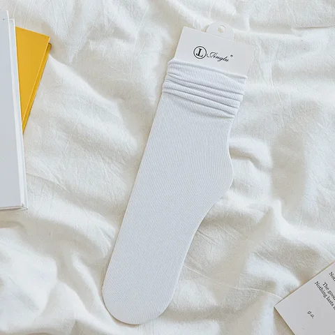 Women Ruffled Edge Bing Bing Socks Summer Ultra-thin Absorb Sweat Prevent Odor Soft Ice Velvet Harajuku Stretch Elasticity Socks