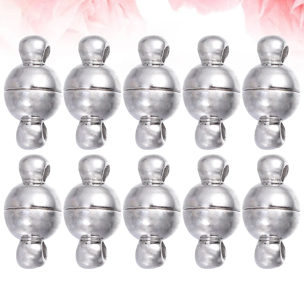 

10PCS 10MM DIY Jewelry Magnetic Clasps Cylindrical Magnetic Buckle Delicate Necklace Buckle Multi-purpose Bracelet Clasp for