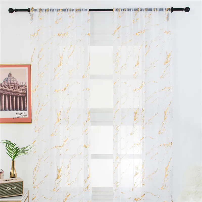 

Panel Sheer Cover Tulle Curtains Bronzing Peony Window Screens Door Balcony Curtain Cuisine Cortinas Para Quarto