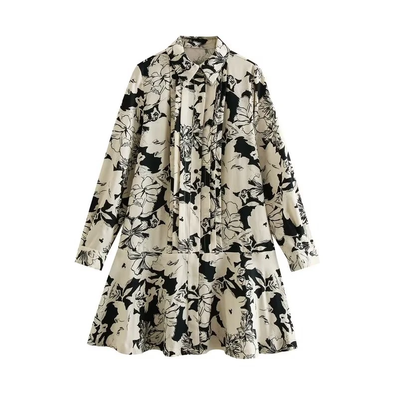 

Женское элегантное Каскадное Платье До Колена с оборками и цветочным принтом