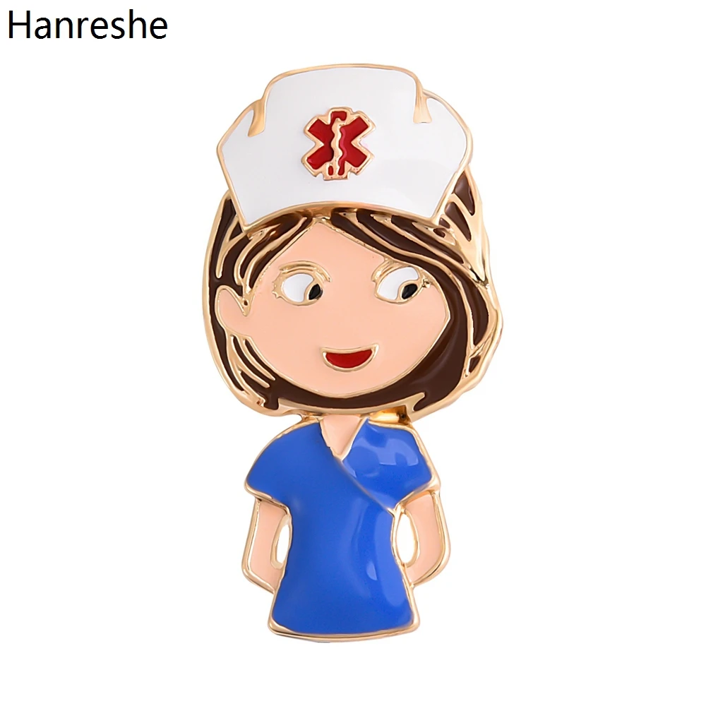 

Hanreshe Medical Cartoon Nurse Brooch Pins Enamel Lapel Backpack Hat Badge Button Medicine Jewelry Gift for Women Girls