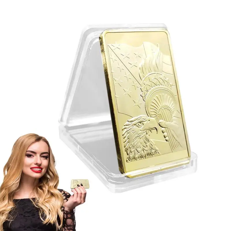 

American Coin Statue Of Liberty Commemorative Coin Square Block Golden Eagle Collection Statue Commemorative Collectible Coin