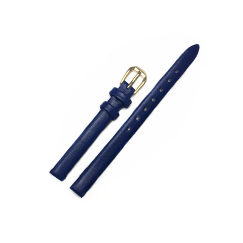 Women's Genuine Leather Watchbands 6/8/10/12/13/14/15/16/17 mm Soft Material Strap With Silver Stainless Steel Buckle