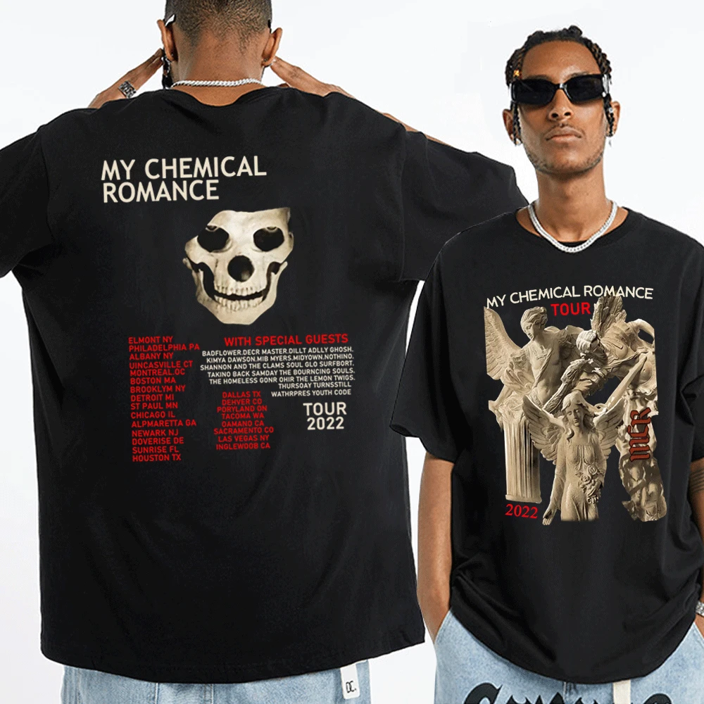 

Rock Band My Chemical Romance 2022 Tour T-shirts Men's Punk Gothic Cotton Short Sleeve T Shirt Streetwear Couples Tops Tee Shirt