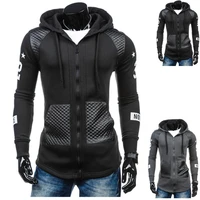 hot selling mens hooded leather sweater cardigan