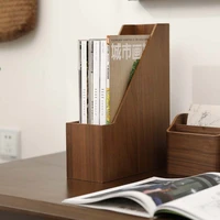 desktop wooden bookshelf office table organizer japan style files storage box magazines storage rack files holder