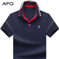 afq mens solid color polo collar short sleeved t shirt polo shirt t shirt middle aged peoples cotton polo shirt mens t shirt%c2%a0