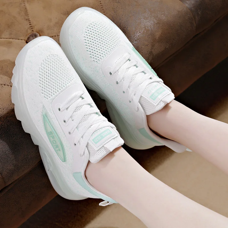 New Running Shoes Ladies Breathable Sneakers Summer Light Mesh Air Cushion Women's Sports Shoes Outdoor Lace Up Training Shoes