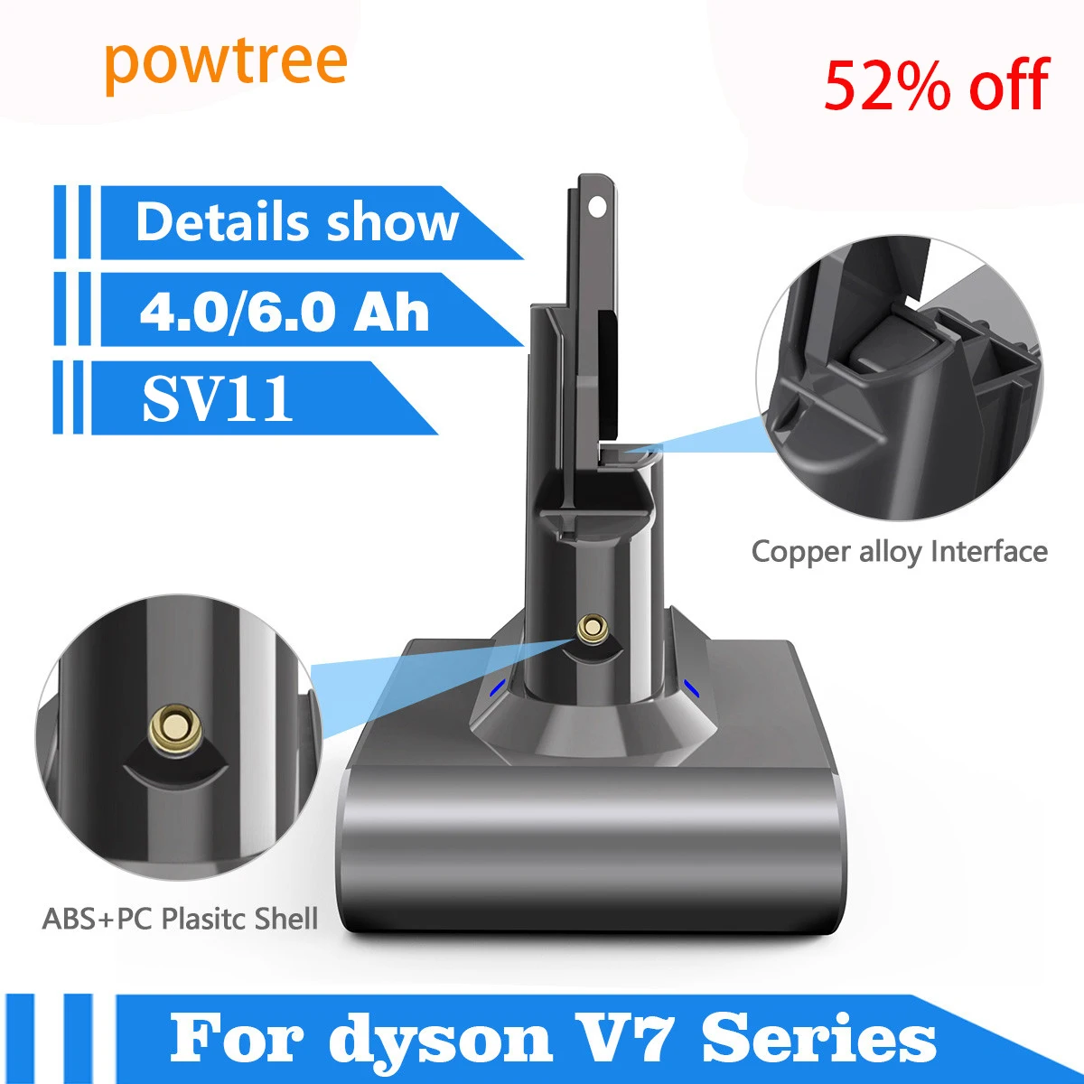 

for dyson v7 6000mAh Vacuum Cleaner Battery for SV11 Series V7 FLUFFY V7 Animal Rechargeable Bateria for dyson v7 battery