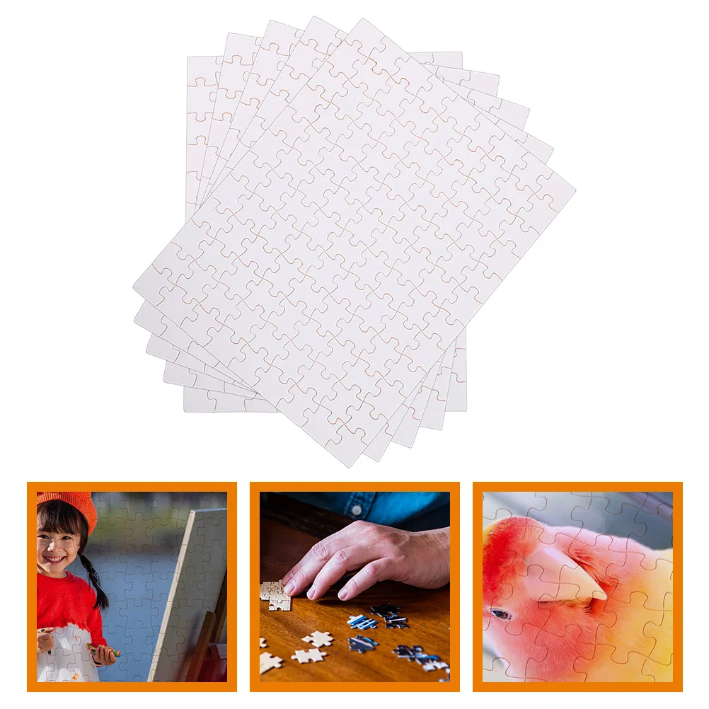 

5 Sheets Puzzle Blank DIY Supply Sublimation Puzzles Consumables Blanks White Transfer Draw