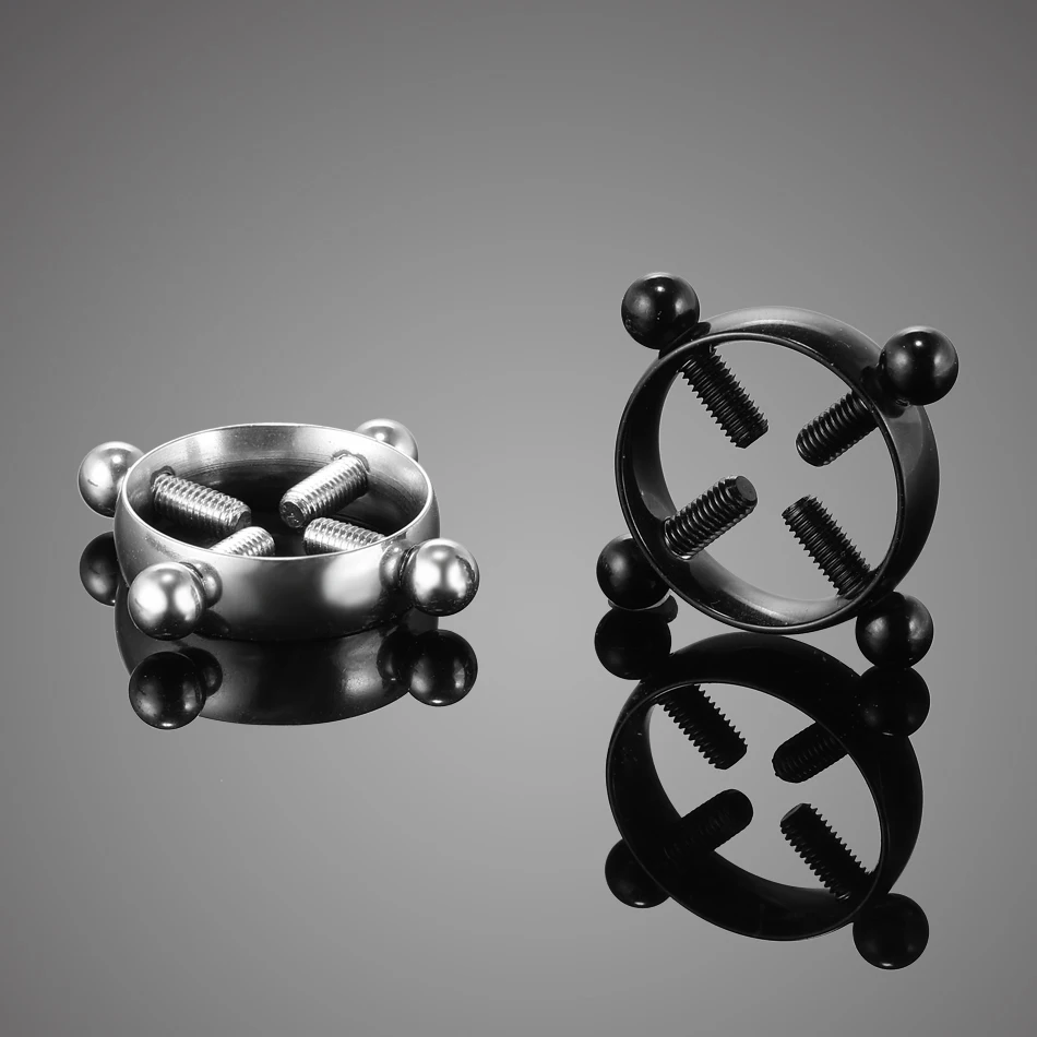 2pcs/lot Steel Round Screw Faux Nipple Clip Rings Sexy Piercing for Women Non Fake Breast Nail Shield Ring Jewelry Gift - купить по