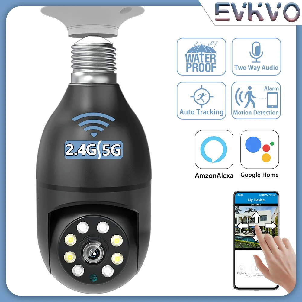 

4MP 5G WiFi легкая веб - камера E27 лампочка WiFi IP интеллектуальная камера 4X модификация CCTV контрольная камера Alexa Google