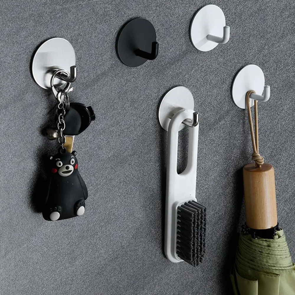 

304 Stainless Steel Hook Self-adhesive Wall Hook Multi-Purpose Rustproof Hanger Hook Towel Key Umbrella Hanger Home Supplies