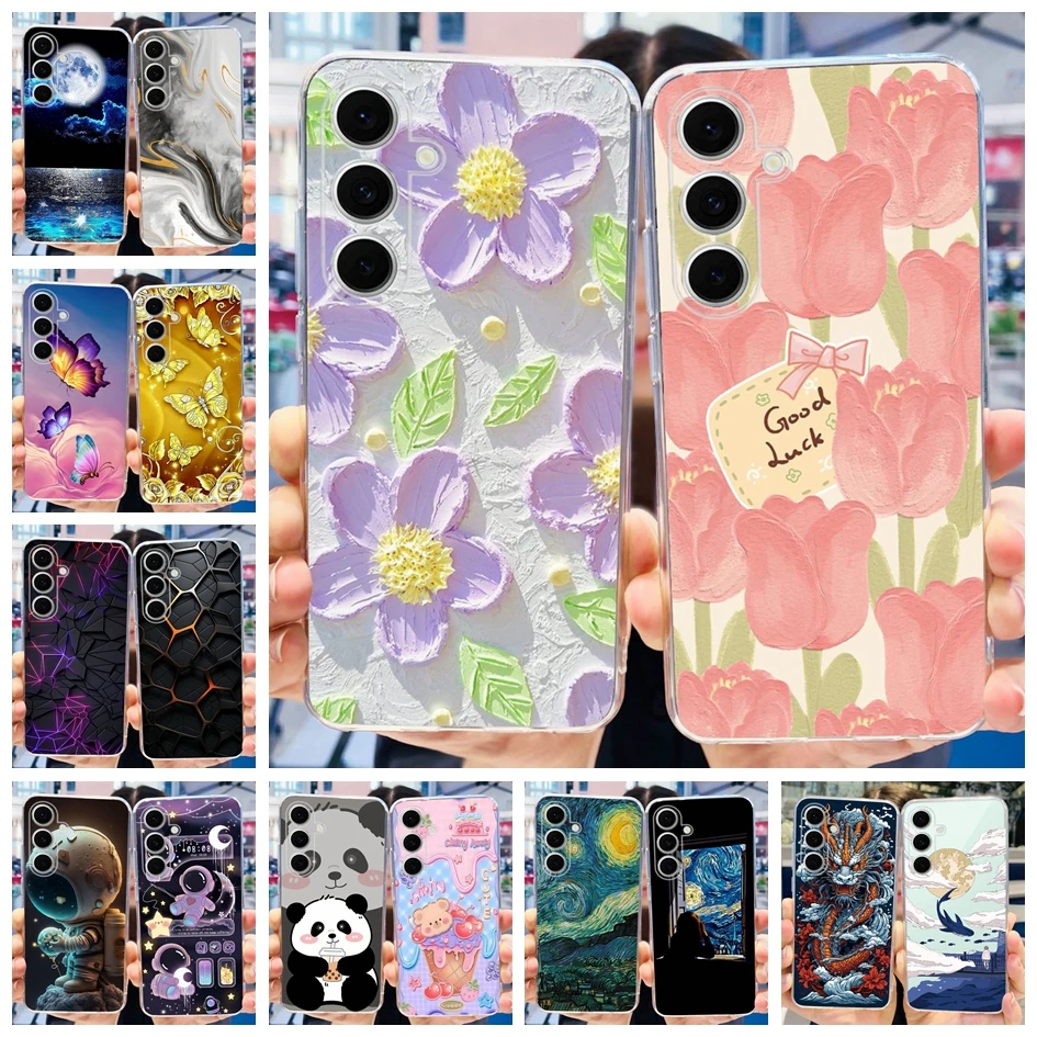 For Samsung A90 5G Case Colorful Flower Soft Silicone Bumper Back Cover Galaxy Phone A 90 SM-A908N Funda
