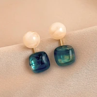 romantic bohemian blue gemstone dangle earrings for women vintage temperament earrings 2022 new fashion girl lady jewelry