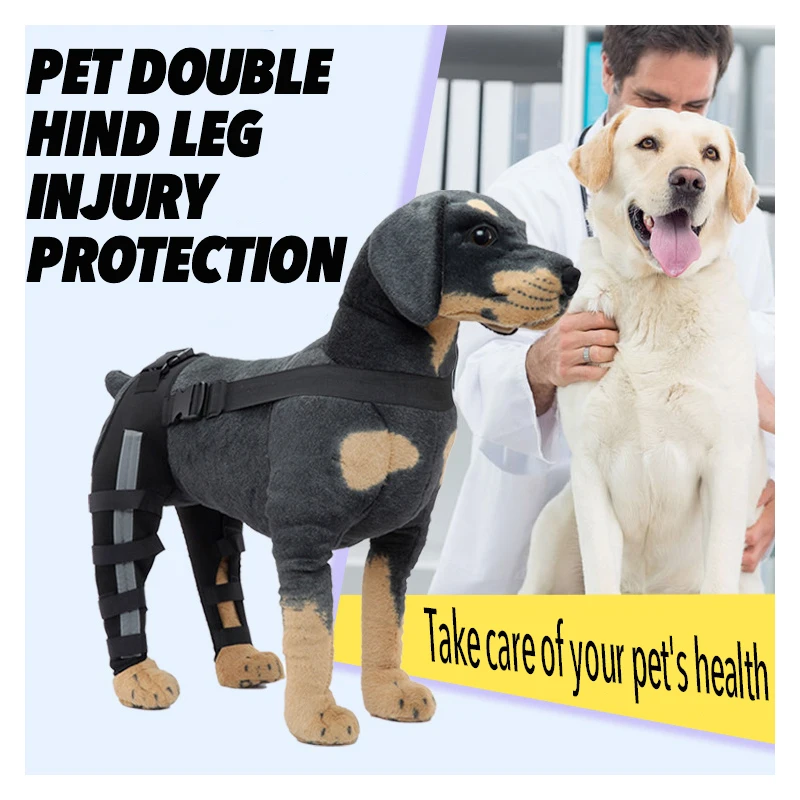 

Pet Knee Pads Support Brace for Leg Hock Joint Wrap Breathable Injury Cover Legs Dog Protector Support Protect Bandage Supplies