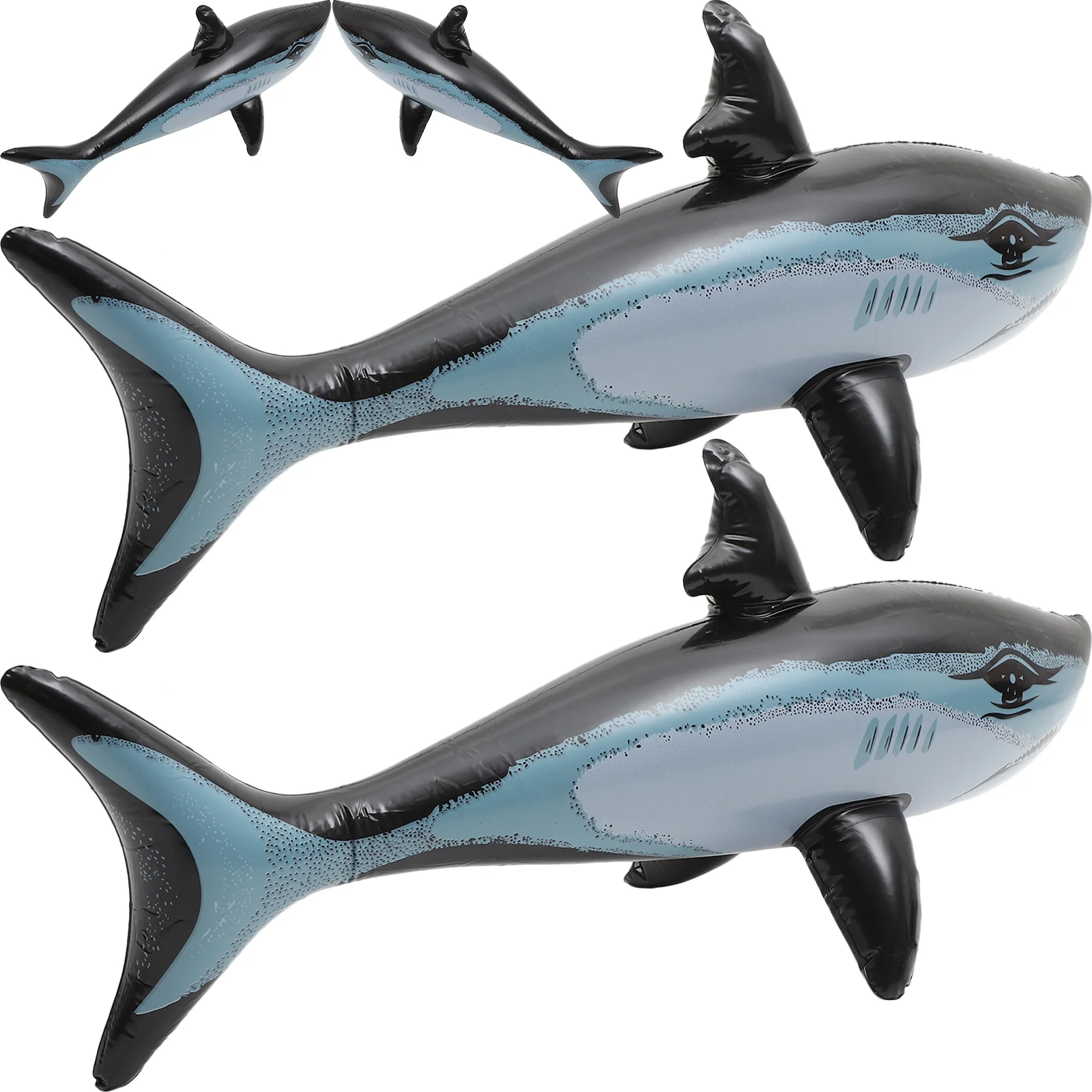 

4pcs Shark Birthday Decorations Water Floating Playthings Inflatable Shark Playthings