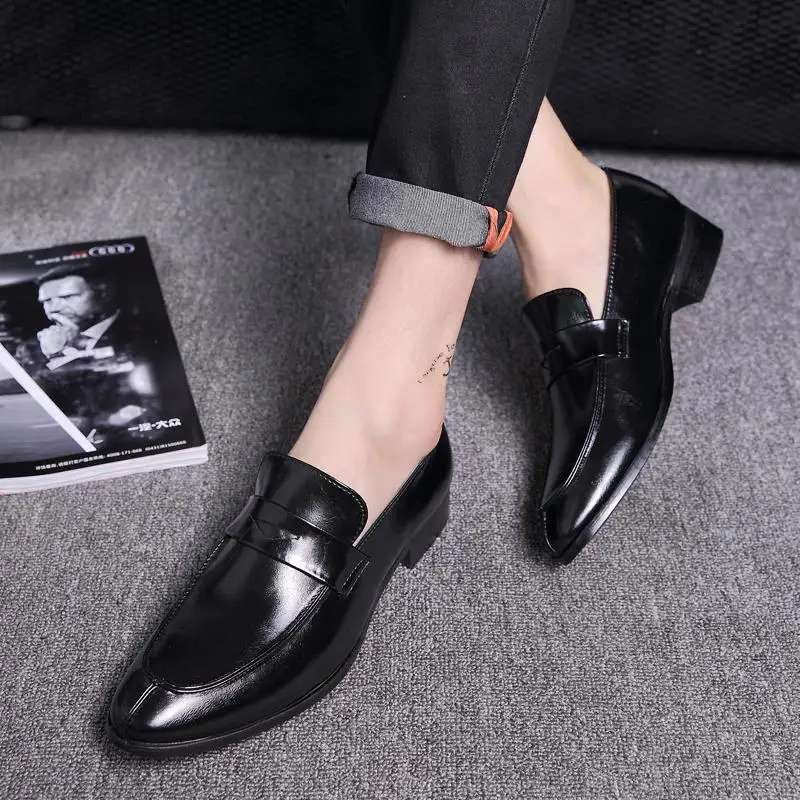 

Men's Shoes Winter Spring New Business Formal Wear Sports Leather Shoes Work Lace-up Groom Wedding Shoes Korean Style