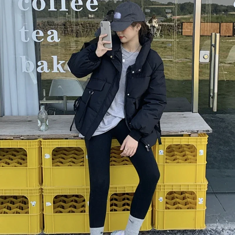 Парки женские свободные нежные дизайнерские повязки стильные теплые толстые