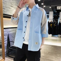 summer mens half sleeve shirt students korean style cargo trend new loose shirts men coat dropshipping