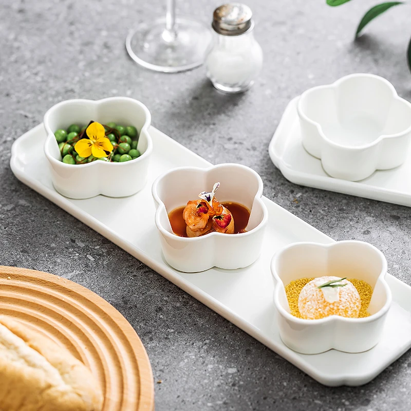 

Креативная Сливовая плитка, белая керамическая плитка для высушенных фруктов, блюдо для закусок, салатов, десертов, кухонная тарелка для приправ