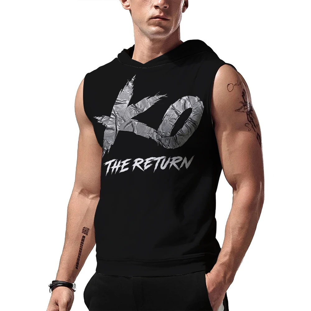 Фото Новинка 2026: Мужская спортивная майка-худи Kevin Owens KO The Return с капюшоном, быстросохнущая, дышащая, для молодежи, уличный стиль, без рукавов №5