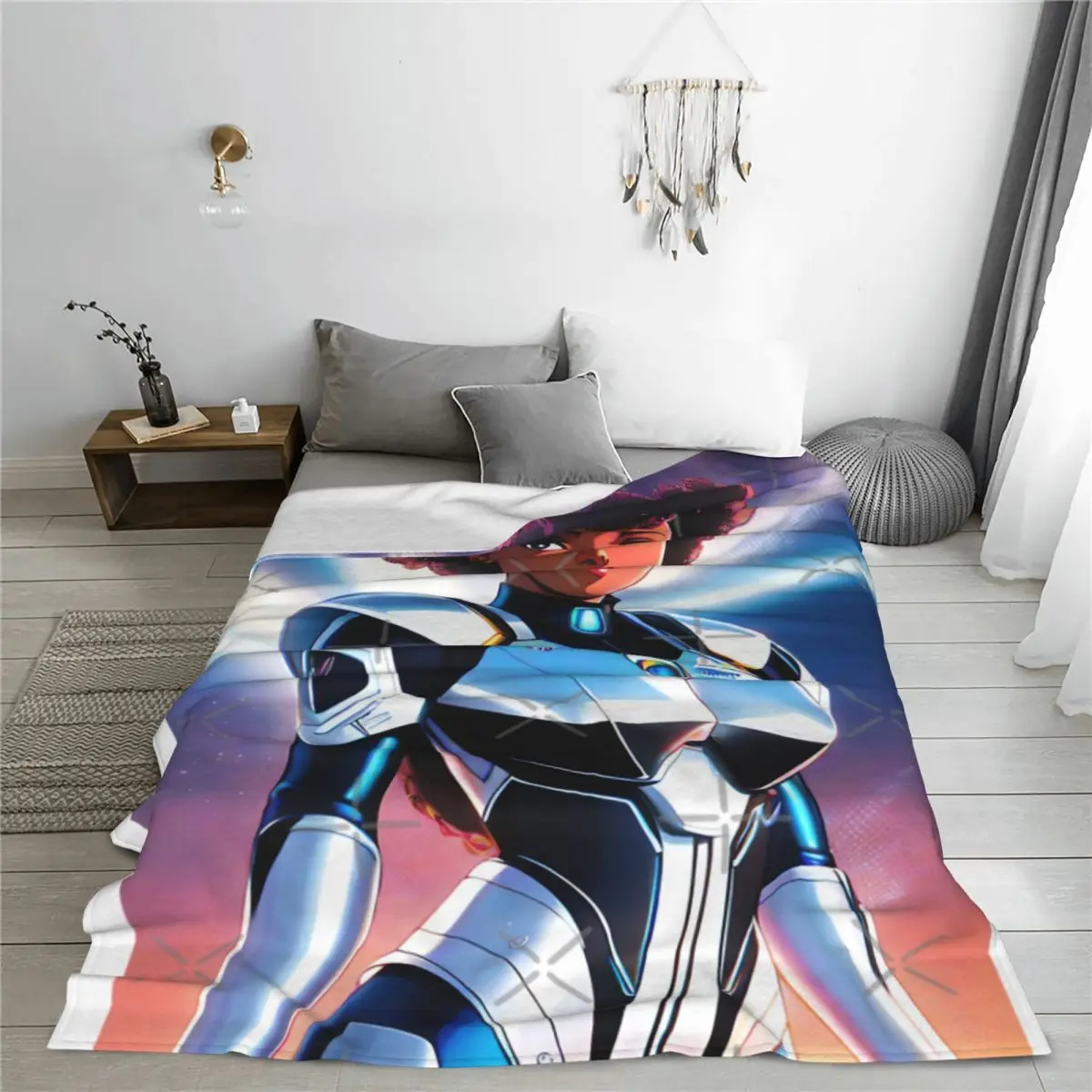 Черное покрывало из хромированного золота в стиле аниме для девушек на кровать Uni