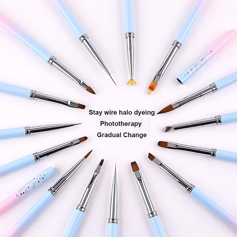 

16 Type Nail Brush For Manicure Gel Brush Set Acrylic UV Gel Extension Coating Drawing Nail Art Painting DIY Manicure Tools
