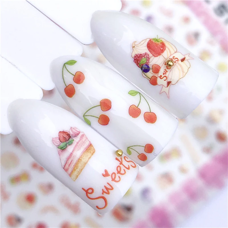 

Наклейка на ногти водостойкая с принтом фруктов, арбуза, вишни, лаванды