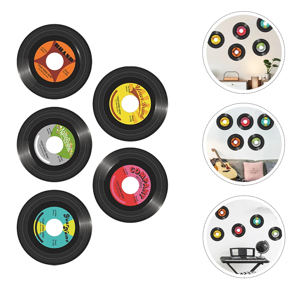 

Vinyl Records Wall Record Decor Party Decorations Fakefor Country French 70Saesthetic Plain Drinks Theme Coasters S Room Retro