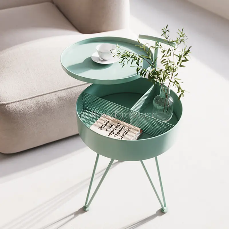 

طاولات للقهوة Macaron Sofa Side Table Creative Simple Modern Mini Coffee Table Art Removable Net Red Style Nordic Corner Table