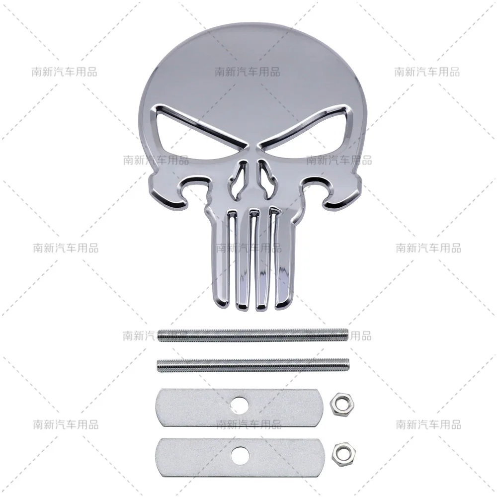 Металлическая наклейка на автомобиль, большой размер, логотип с черепом, эмблема, наклейка для Jeep Grand Cherokee Wrangler Gladiator Patriot SUV, аксессуары для стайлинга