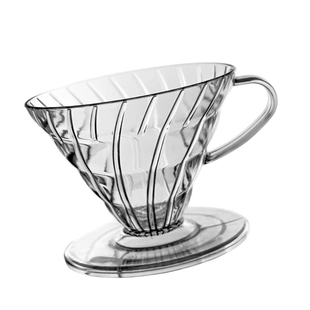 

Transparent Food Grade Plastic Coffee Dripper Hand Pour Filter Cup Spiral Design For V60 1-2 Servings Cups Coffee Utensils